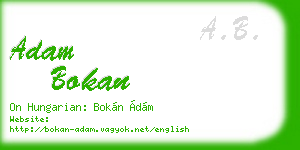 adam bokan business card